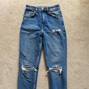 blue ZARA mom jean size 2